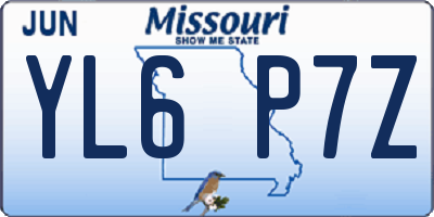 MO license plate YL6P7Z