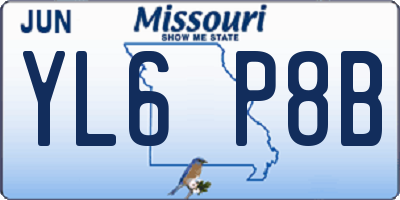 MO license plate YL6P8B