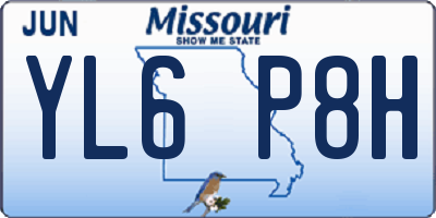 MO license plate YL6P8H