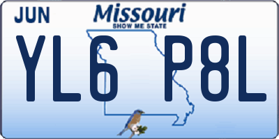 MO license plate YL6P8L
