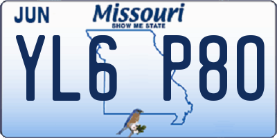 MO license plate YL6P8O
