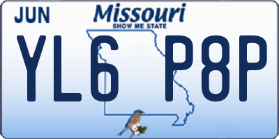 MO license plate YL6P8P