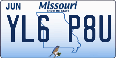 MO license plate YL6P8U