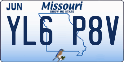 MO license plate YL6P8V