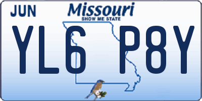 MO license plate YL6P8Y