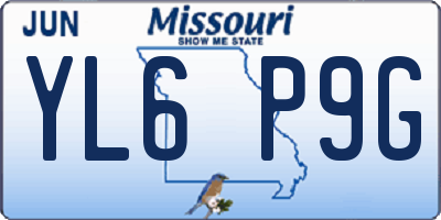 MO license plate YL6P9G