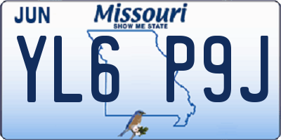 MO license plate YL6P9J