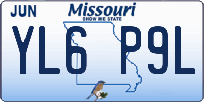 MO license plate YL6P9L