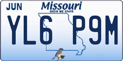 MO license plate YL6P9M
