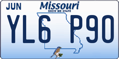 MO license plate YL6P9O