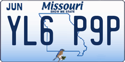 MO license plate YL6P9P