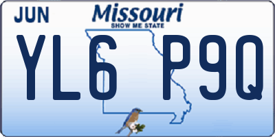 MO license plate YL6P9Q