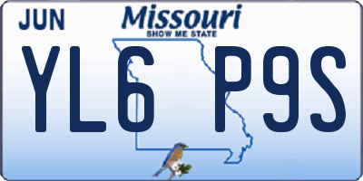 MO license plate YL6P9S