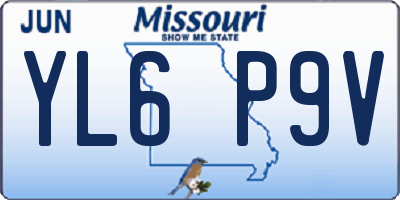 MO license plate YL6P9V