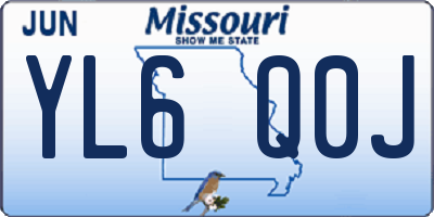 MO license plate YL6Q0J