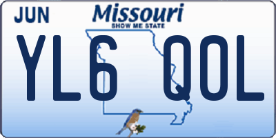 MO license plate YL6Q0L