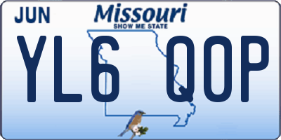 MO license plate YL6Q0P
