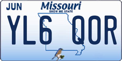 MO license plate YL6Q0R