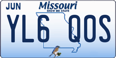 MO license plate YL6Q0S