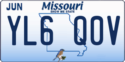 MO license plate YL6Q0V