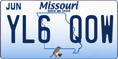 MO license plate YL6Q0W