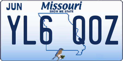 MO license plate YL6Q0Z