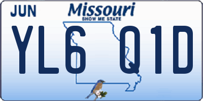 MO license plate YL6Q1D