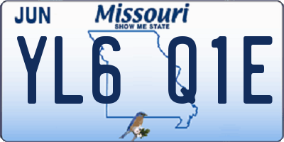 MO license plate YL6Q1E
