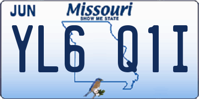 MO license plate YL6Q1I