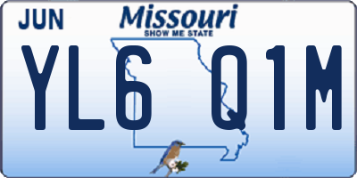 MO license plate YL6Q1M