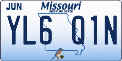 MO license plate YL6Q1N