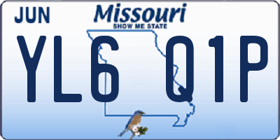 MO license plate YL6Q1P