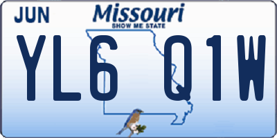 MO license plate YL6Q1W