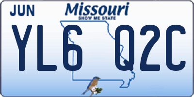 MO license plate YL6Q2C