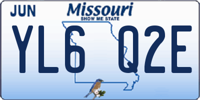 MO license plate YL6Q2E