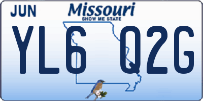 MO license plate YL6Q2G