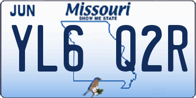MO license plate YL6Q2R
