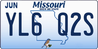 MO license plate YL6Q2S