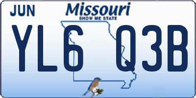 MO license plate YL6Q3B