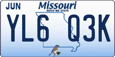 MO license plate YL6Q3K