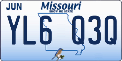 MO license plate YL6Q3Q