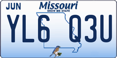 MO license plate YL6Q3U