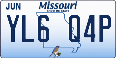 MO license plate YL6Q4P