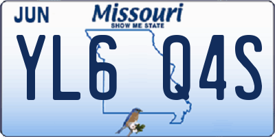 MO license plate YL6Q4S