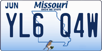 MO license plate YL6Q4W