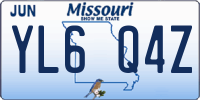 MO license plate YL6Q4Z