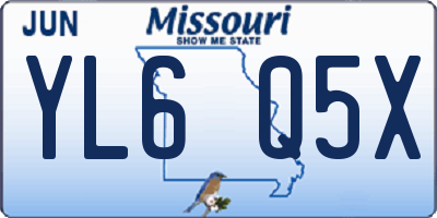 MO license plate YL6Q5X
