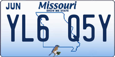 MO license plate YL6Q5Y