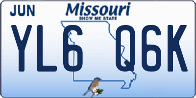 MO license plate YL6Q6K