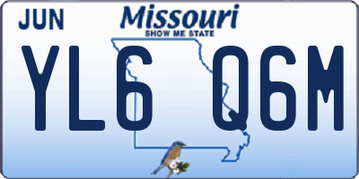 MO license plate YL6Q6M